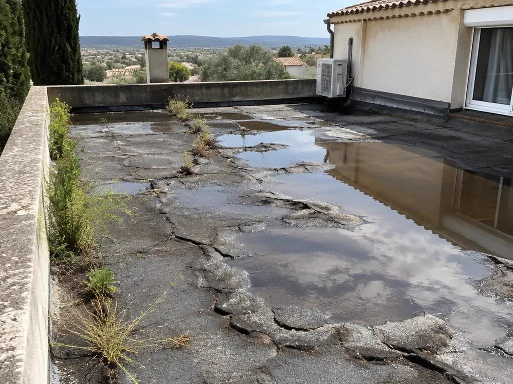 Avant travaux : Étanchéité toit terrasse – chantier dans le Gard