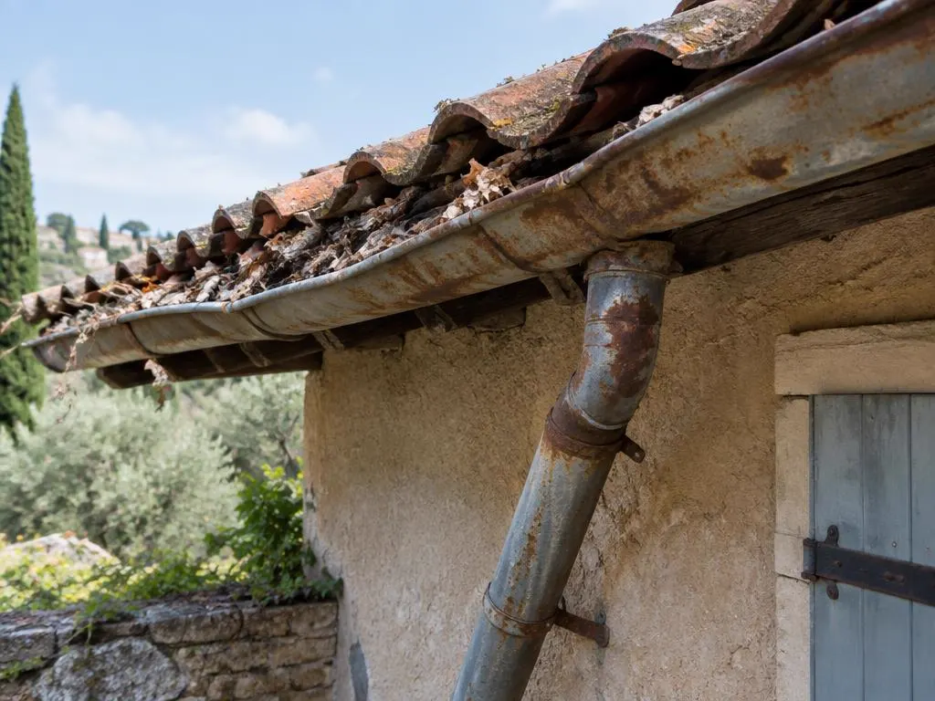 Avant travaux : Zinguerie – chantier dans le Gard