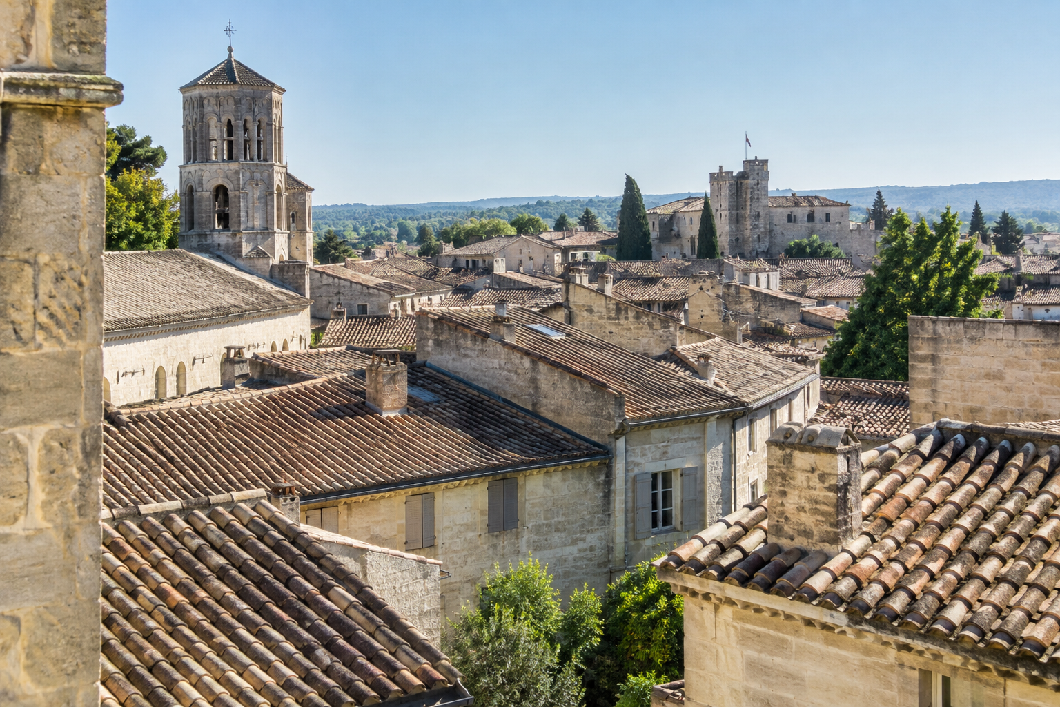 Toitures en tuiles anciennes : couvreur Uzès secteur sauvegardé