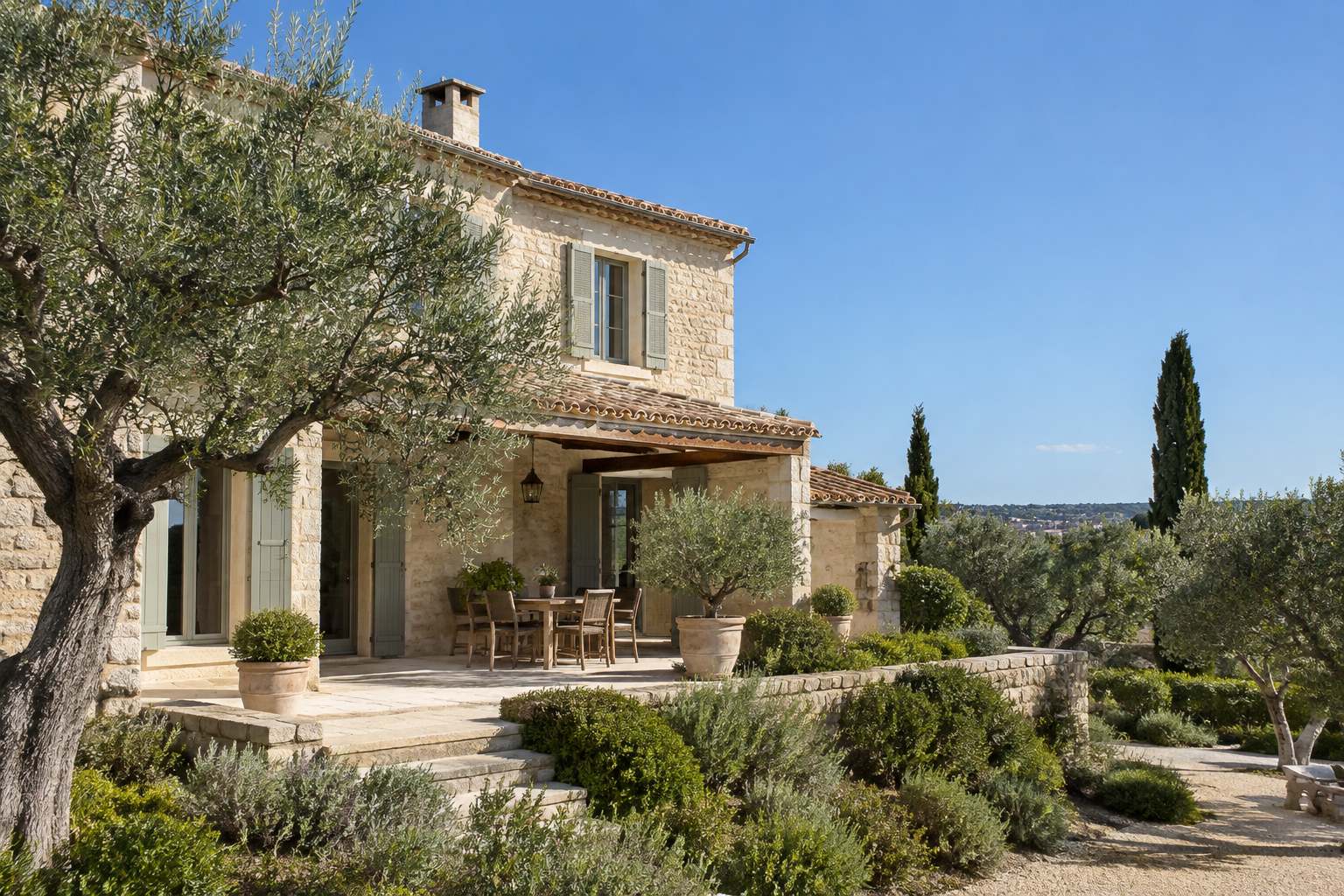 Isolation toiture chaleur été Gard : toiture en tuiles sous le soleil près de Nîmes.