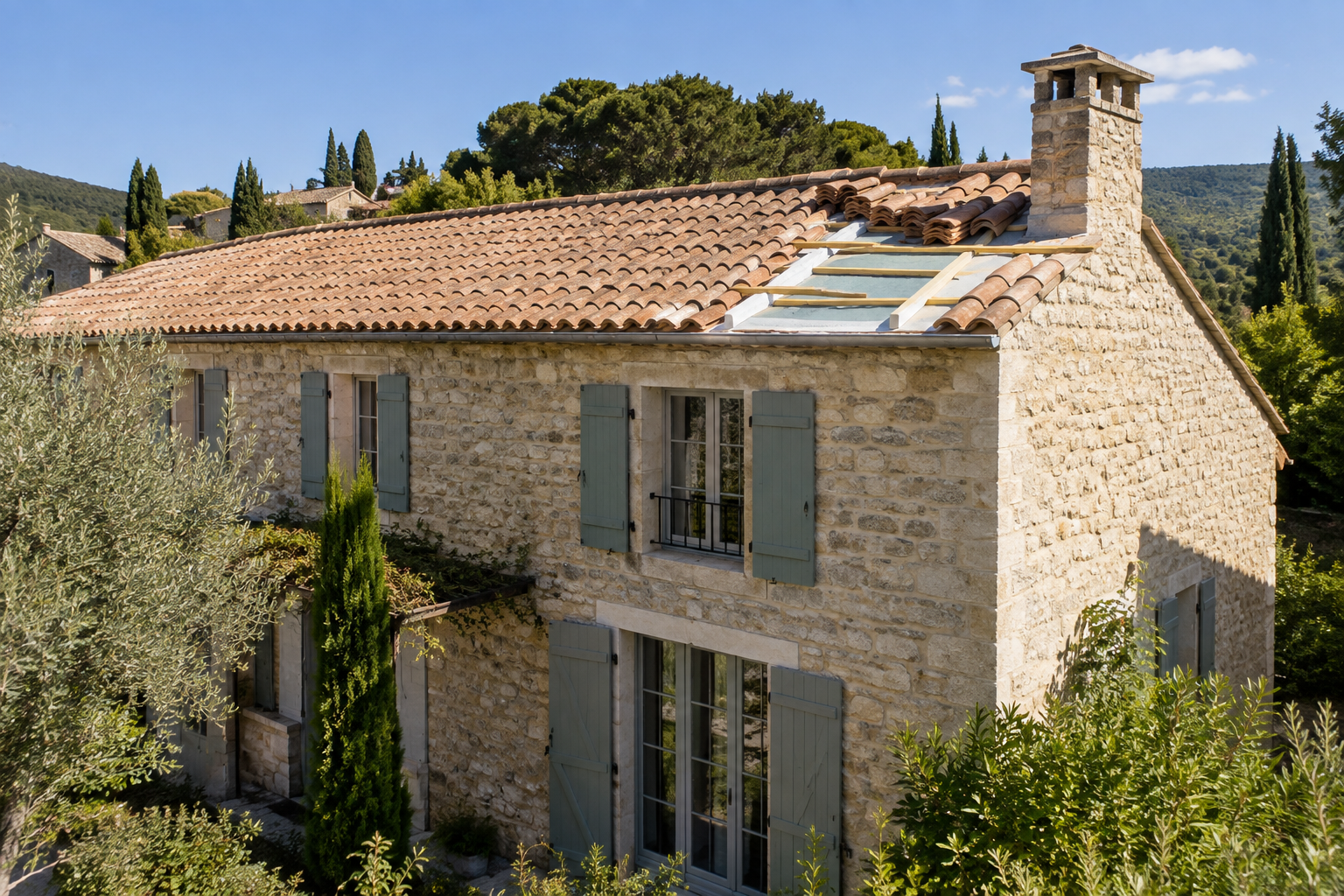 Isolation de toiture Nîmes : rénovation d’un toit en tuiles dans le Gard