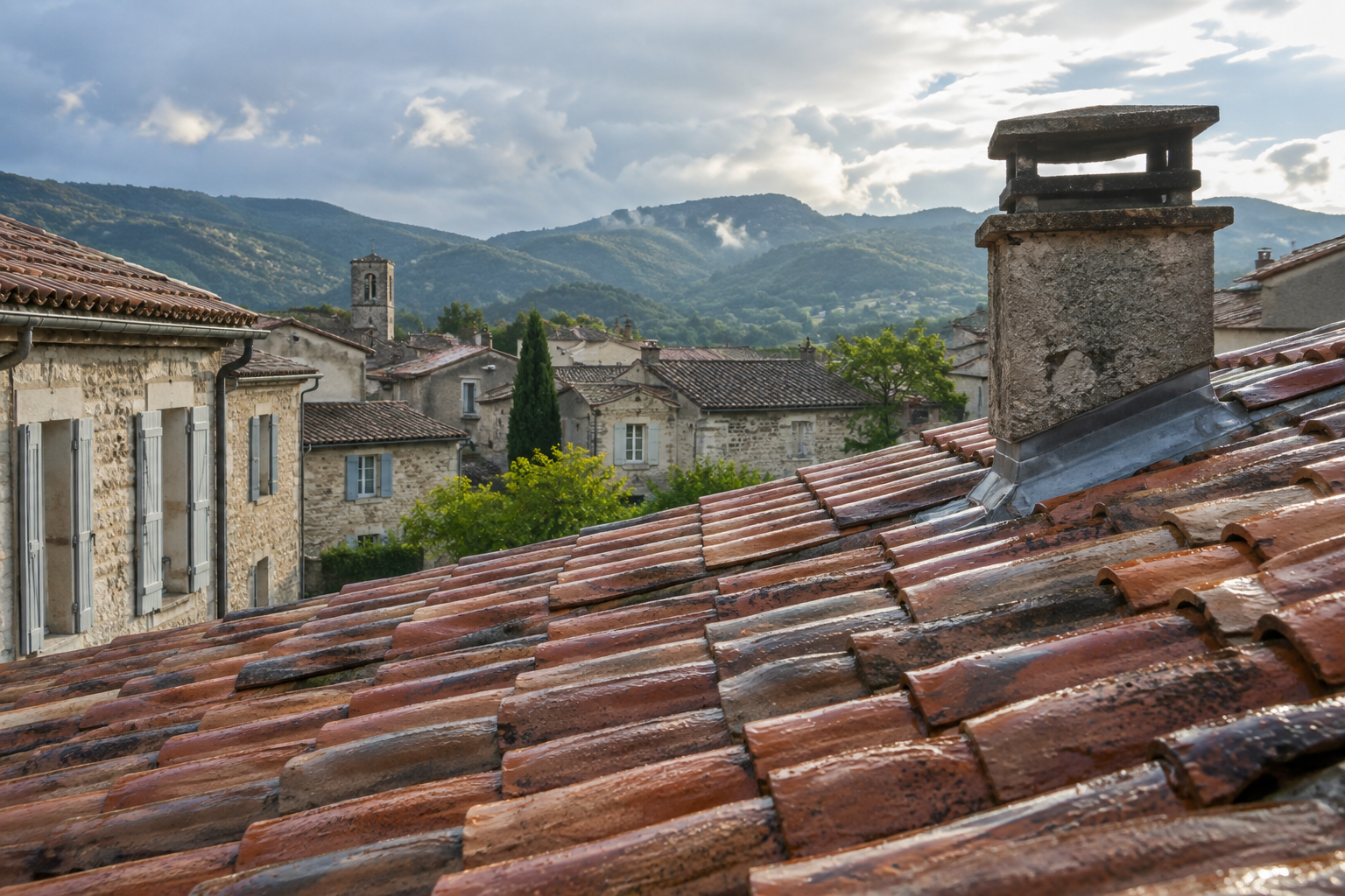Recherche de fuite toiture Alès sur une couverture en tuiles du Gard