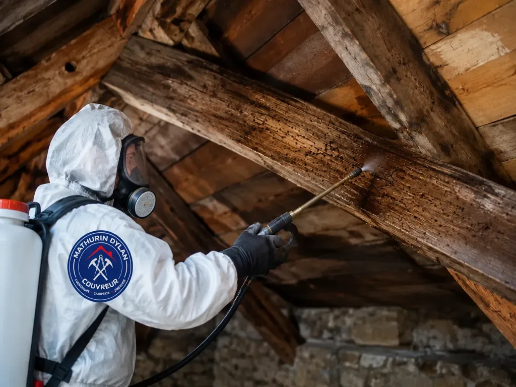 Traitement curatif des bois – Nîmes – travaux réalisés par Mathurin Dylan Couvreur