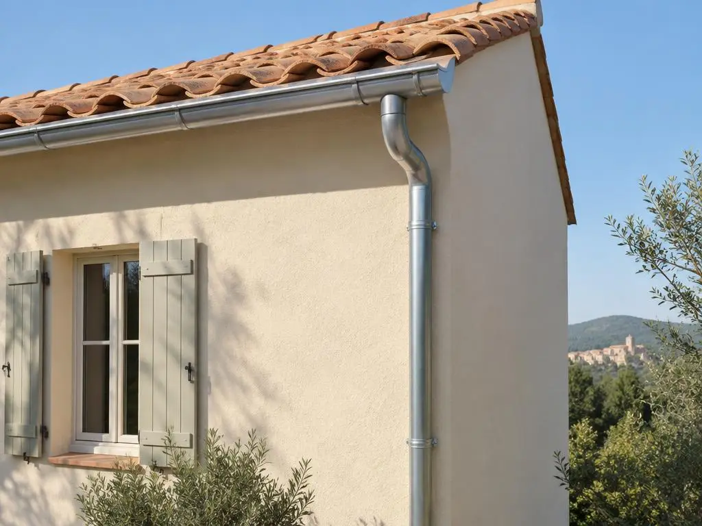 Gouttière et descente zinc – Bouillargues – travaux réalisés par Mathurin Dylan Couvreur